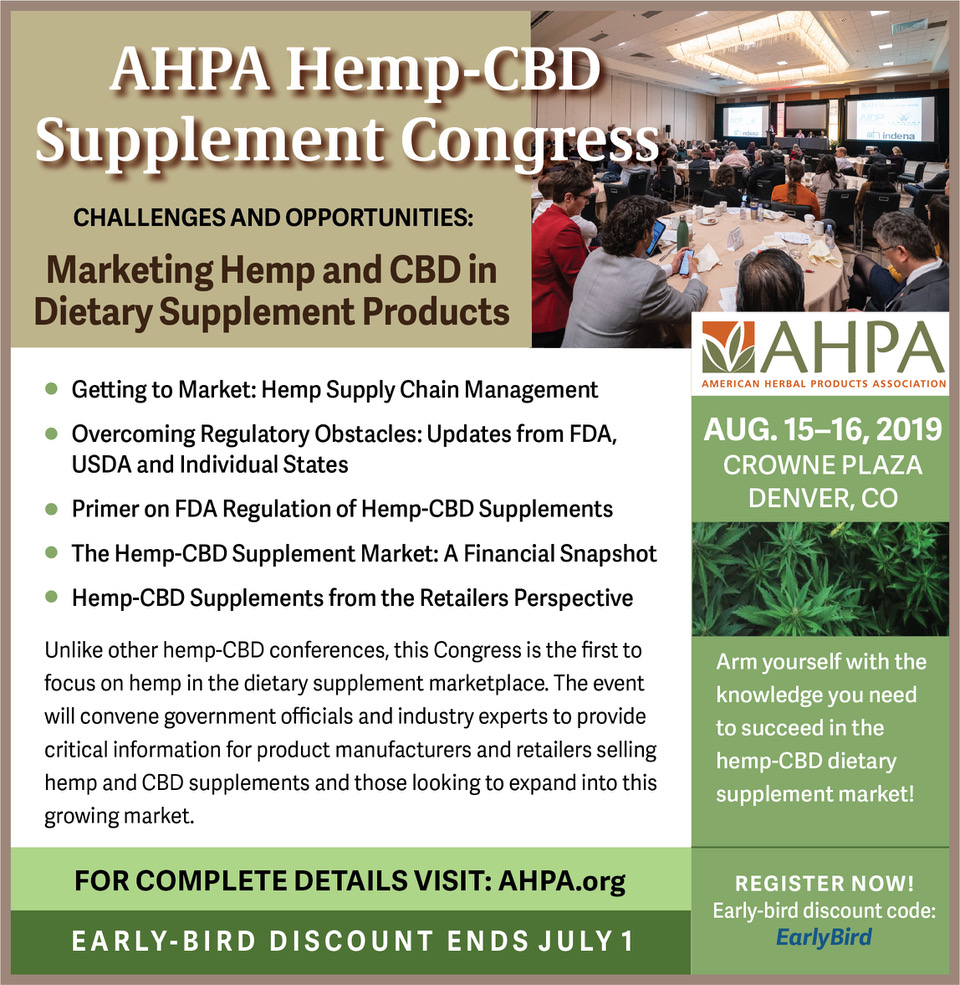 AHPA Hemp-CBD Supplement Congress